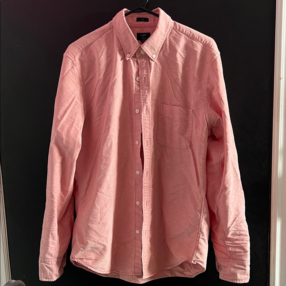 J. Crew Men's Casual Pink Button-Down Shirt